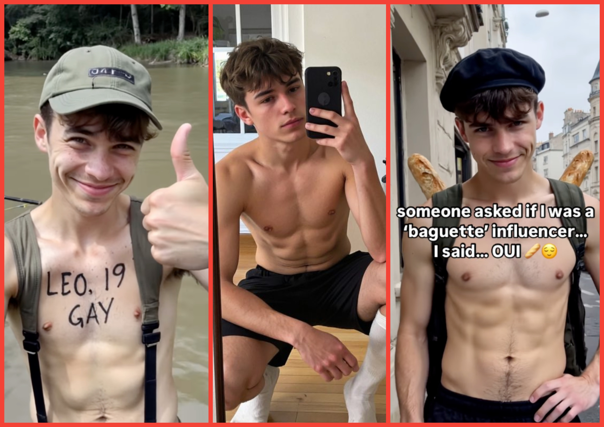 A collage of AI twinks attracting a massive online following